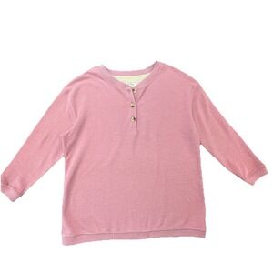 Fat Face Pink‎ Henley Sweatshirt Women's US 4 Long Sleeve Casual Top